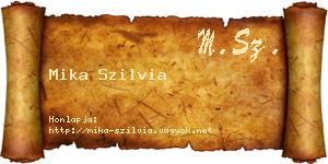 Mika Szilvia névjegykártya
