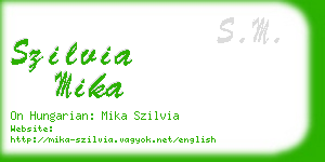 szilvia mika business card